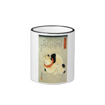 日本猫 japansk katt för 国芳, Kuniyoshi, Ukiyo-e Kaffe Koppar