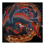 葛飾北斎の鳳凰Firebird gudinna Hokusai affischer