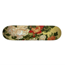 葛飾北斎 Katsushika Hokusai för 牡丹に蝶pionfjäril Skateboards