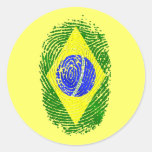 100% brasilianska DNA identifierar med fingeravtry Runda Klistermärken