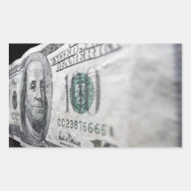 100 dollar räkning (10) rektangelformade klistermärken