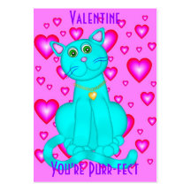 100 Purrr-fect valentin kort för dag Visitkort Mallar