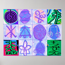 12 Reiki n Karuna Reiki tecken Print