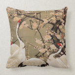 15. 梅花群鶴図, 若冲plommonblomningar & kranar, Jakuchū Prydnadskudde