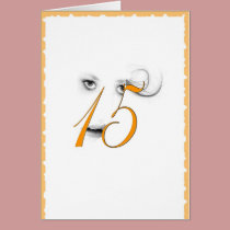 15 Year Old Girl Orange Greeting Card kort