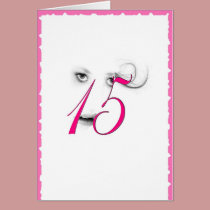 15 Year Old Girl Pink Greeting Card kort
