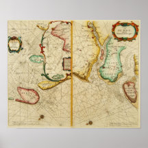1660 kartlägga av Texelen Posters