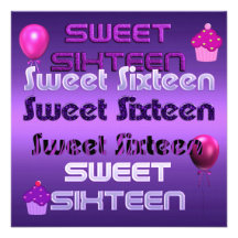 16th födelsedagsfestlilor för sweet sixteen anpassade inbjudan