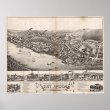 1880 östliga Haddam, CT-fåglar synar beskådar pano Posters