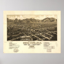 1882 Buena Vista, CO-fåglar synar beskådar panoram Posters
