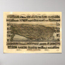1891 Bristol, RI-fågelöga beskådar den panorama- k Affischer