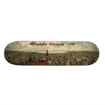 1898 Milwaukee, WI-fågelöga beskådar skateboarden