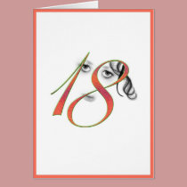 18 Year Old Girl Orange Greeting Card kort