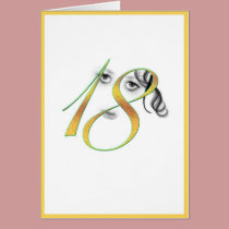 18 Year Old Orange Greeting Card kort
