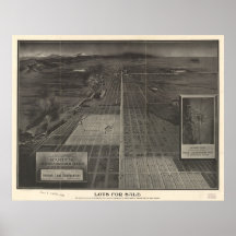 1907 Denver, CO-fåglar synar beskådar panorama- ka Affisch