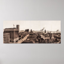 1914 horisont, Birmingham, långt foto för ALgård Affischer
