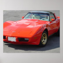 1979 röda Corvette klassiker Posters