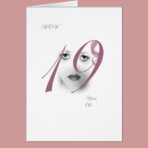 19 Year Old Girls Purple Greeting Card . kort