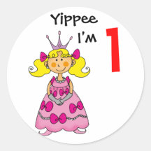 1 åriga princess (blont hår) klistermärke