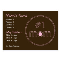 #1 mamma - mammakort - brunt- & rosadesign visitkort