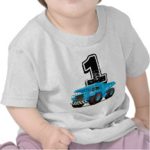 1st födelsedag för blåttlastbil t-shirts