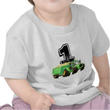 1st födelsedag för grön traktor tee shirt