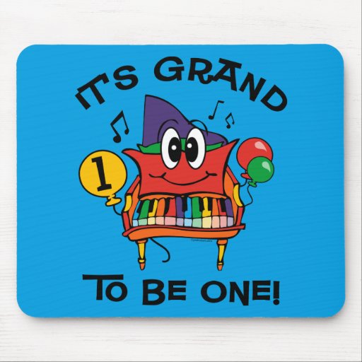 1st födelsedag för miniflygelpiano musmattor