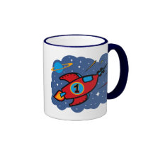 1st födelsedag för raketfrakt kaffe muggar