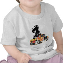 1st födelsedag för röd lastbil t-shirt