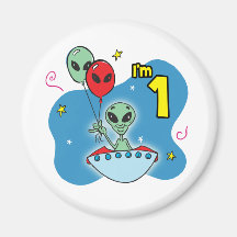 1st födelsedag för UFO-främling Kylskåpmagneter