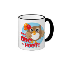 1st födelsedag för uggla kaffe mugg