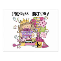 1st födelsedag tshirts och gåvor för partyPrincess Vykort