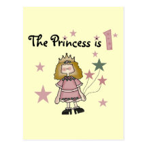 1st födelsedag Tshirts och gåvor för Princess Vykort