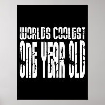 1st Födelsedagsfester: Världar kallast som är årig Posters