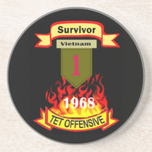 1st InfanteriöverlevandeVietnam Tet offensiv Coast Underlägg För Glas