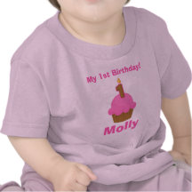 1st Rosa muffin för födelsedagTshirt med stearinlj Tshirts