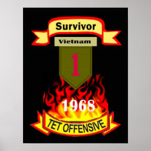 1st Stor röd en Vietnam för infanteri affisch