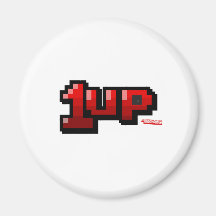 1UP - Geek för liv för Gamervideospel extra Magneter För Kylskåp