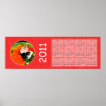 2011 scharlakansröda Macawkalender Affisch