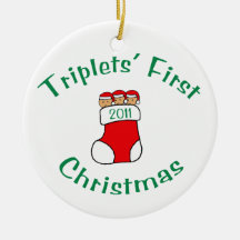 2011 tripletss första julprydnad julgransdekorationer