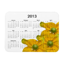2013 högvärdiga magnet för blom- kalender