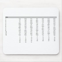 2013 kalender Mousepad Mus Matta