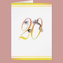 20 Year Old Girls Yellow OrangeGreeting Card . kort