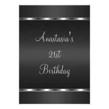 21st Födelsedagelegantsvart & silver Tillkännagivanden