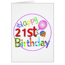 21st födelsedaghälsningar kort