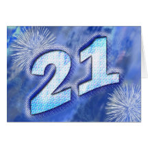 21st Födelsedagkort med fyrverkerier