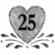 25th årsdag - silver Keychain