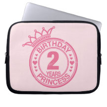 2 år - födelsedagPrincess - rosor Laptop Datorskydd