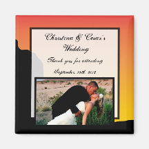 2"x2" Announcement Magnet Desert Mountain Sunset R