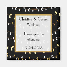 2"x2" Announcement Magnet Glowing Summer Lights on